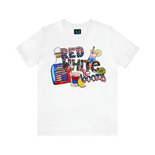 Load image into Gallery viewer, Red White Boozy Jersey Short Sleeve Premium Tee
