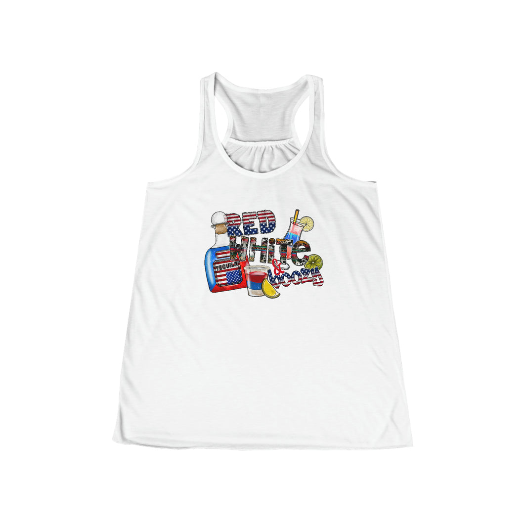 Red White Boozy Women's Flowy Racerback Tank